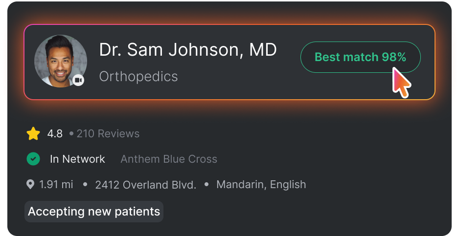 Intelligent provider matching