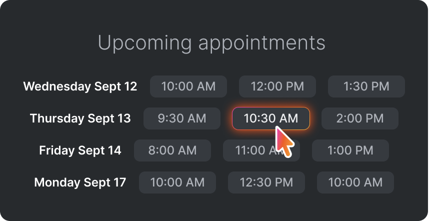One-click appointment scheduling
